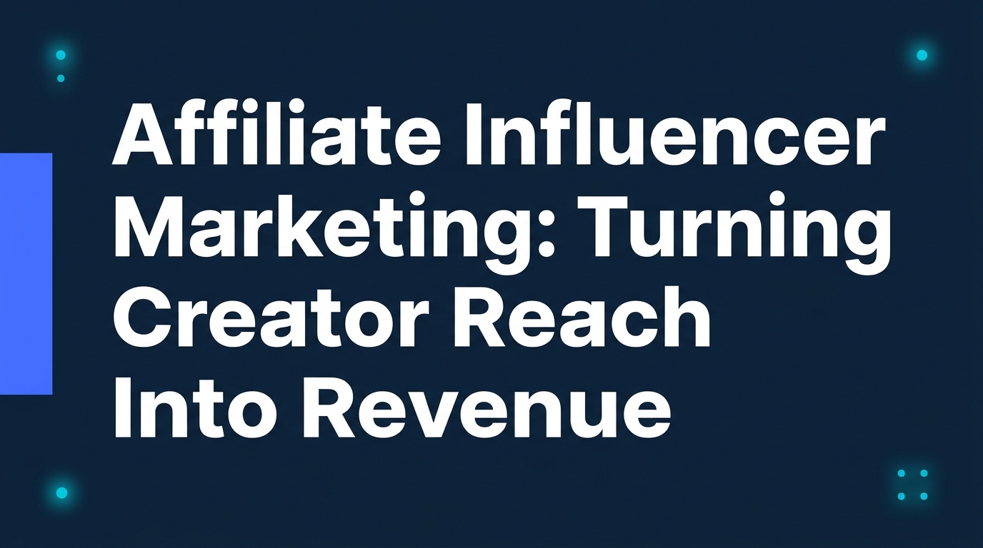 Affiliate Influencer Marketing: Turning Creator Reach Into Revenue