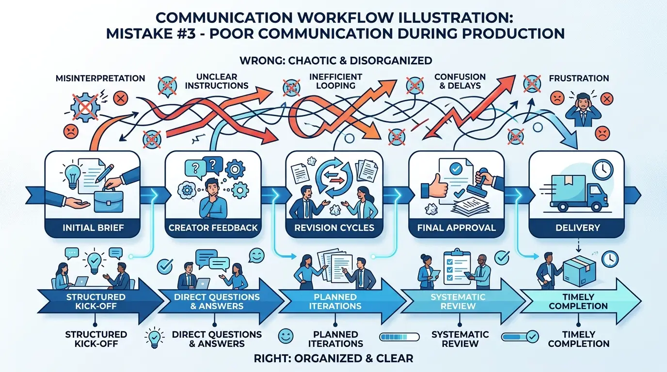 Mistake 3: Poor communication workflow during video production